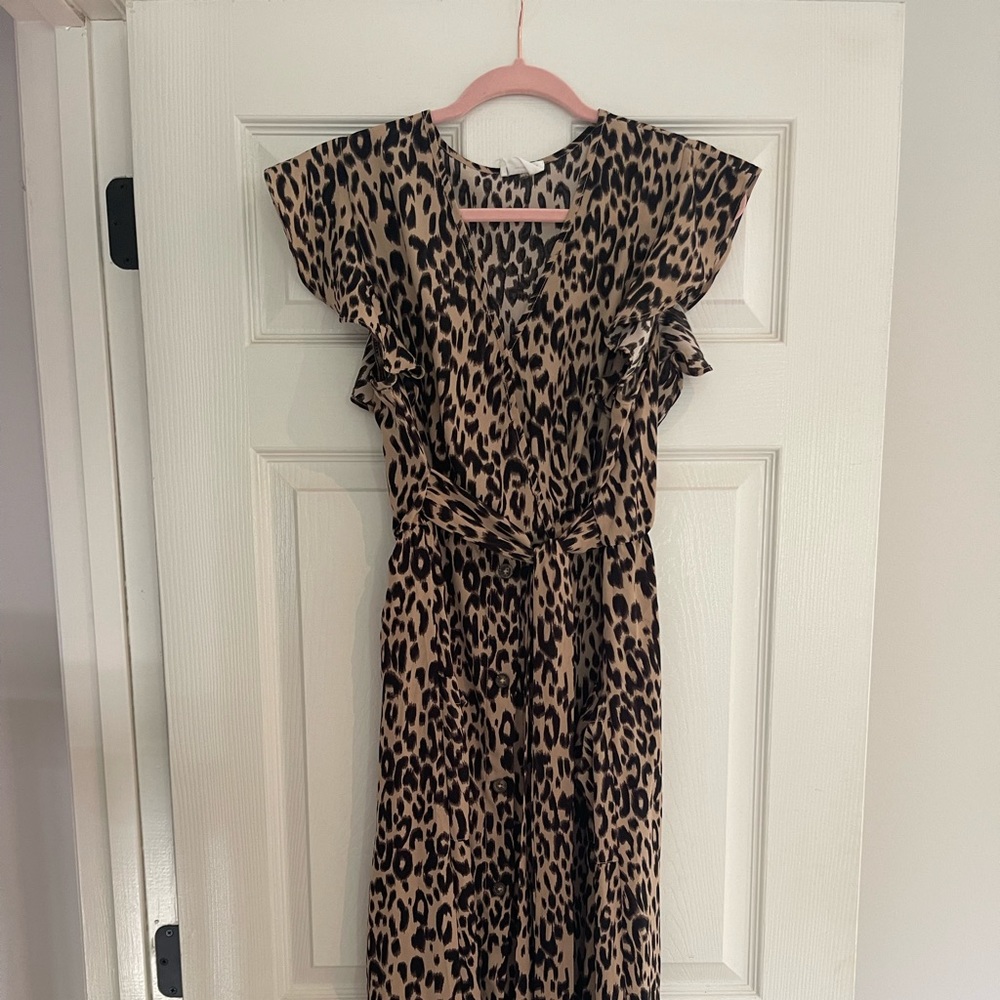 Cheetah / Leopard Print Faux Wrap Dress
